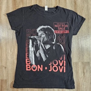 T-shirt donna Bon Jovi taglia grande manica corta nera - Foto 1 di 8