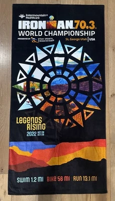 Toalla de carrera de triatlón Ironman 70.3 World Championship St. George Utah UT 2022 58" Foto 1 de 4