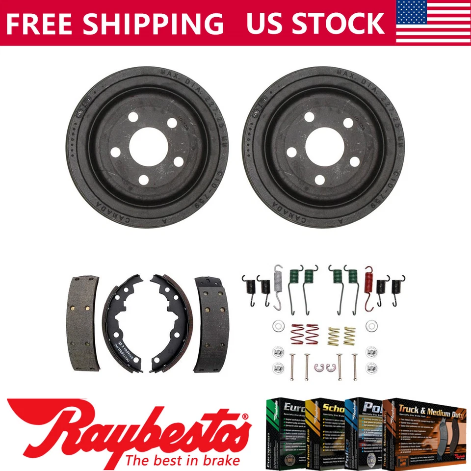 Kit de herrajes de tambores de freno y zapatas de freno traseras para Pontiac Sunbird 1994 Foto 1 de 4