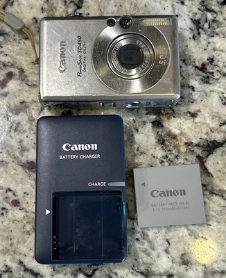 Cámara digital Canon Power Shot SD450/5,0 MP, cargador y batería OEM - Piezas Foto 1 de 4