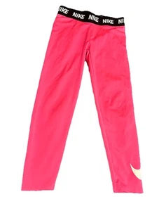 NIKE Training Dri-FIT Leggings Girls Size 6X Hot Pink 17” Inseam Ahtleisure Yoga - Picture 1 of 5
