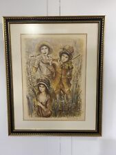 JACQUES LALANDE 1972 Signed Limited 158/200 Lady Musicians Lithograph Framed