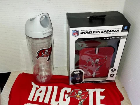 Tampa Bay Wireless Speaker - Tampa Buccaneers Tervis Tumbler and Tailgate Time S Cover