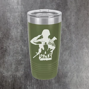 Soldier Proud Veteran Tumbler 20oz Gift Engraved Military Personalized Army Gift - Picture 1 of 3