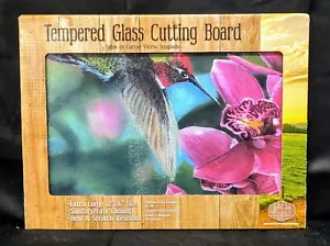 Tabla de cortar de vidrio templado Humming Bird & Flower 16x12 - Imagen 1 de 2