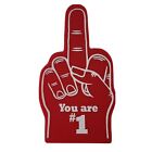 Set 2 FOAM MIDDLE FINGER HAND HANDWARE YOU ARE # 1, 18" MADE IN USA RED 