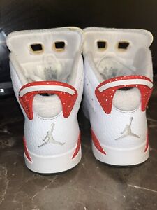 Nike Jordan 6 Retro PS Boys Shoes Size 12.5Color: White/University Red