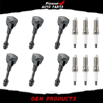 6PCS Ignition Coil+Spark Plug Pack For Nissan Altima Maxima Murano 3.5L V6 UF349 - Image 1 of 4