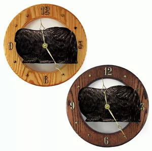Pekingese Wood Clock Blk - Picture 1 of 1