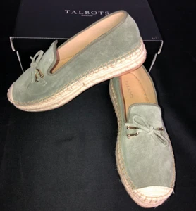 Neu im Karton Talbots Quinn Schleife grün Wildleder Plateau Espadrilles Schuhe 10M Sagebrush - Bild 1 von 11