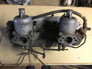 Pair MGA SU H4 Carburetors with Manifold to Rebuild - Picture 1 of 6