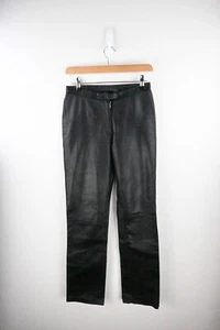 Vinetti Australia Vintage 100% cow leather pants in black size S/UK8 - Picture 1 of 11