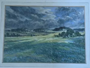 Original pastel by Osmond Hick Bissell ARWA PS 1906-1968 Thunder over Cotswolds - Picture 1 of 15