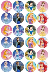 24 x Disney Princess Edible Cupcake Toppers Image Birthday Party Decoration - Picture 1 of 1