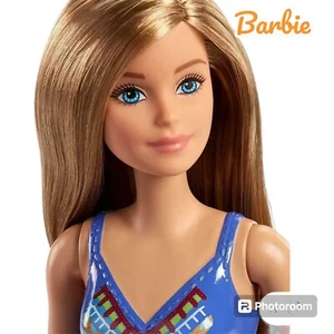 Barbie Friend Summer Doll in Blue Swimsuit Beach Doll Water Play - Picture 1 of 5