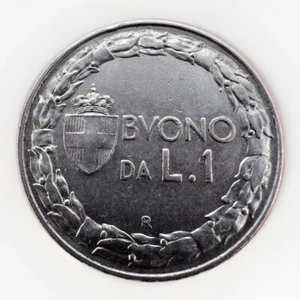 VITTORIO EMANUELE III BUONO DA 1 LIRA 1924 ITALIA SEDUTA NICHEL COIN KM#62 L321 - Picture 1 of 2