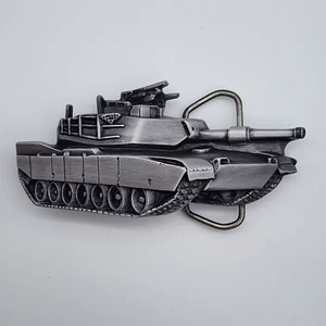 Vintage XMI Abrams Tank - Bergamot Brass Works - Silver Tone Belt Buckle - Picture 1 of 10