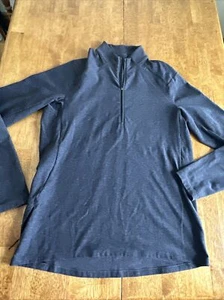 lululemon Soft Jersey Half Zip T13 Heathered Classic Navy Gray/ Sz L - Picture 1 of 9