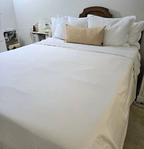 RARE WAMSUTTA King Sz Duvet Cover 100% Egyptian Cotton Sateen Heavy Off White - Picture 1 of 14