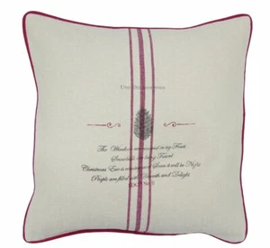 Kissenhülle JUTE Streifen rot Lied 50x50cm Danishville |Weihnachten, Zapfen - Bild 1 von 1