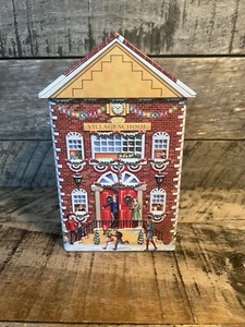 Vtg School Tin Box Embossed Harry London Christmas Decor - Picture 1 of 10