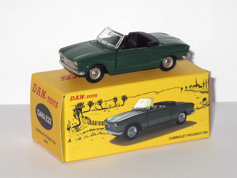 DAN TOYS  Peugeot 204 Cabriolet Vert  (Portes et capot ouvrants ) DAN 222 - Photo 1/1