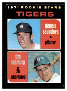 1971 Topps Tigers Rookies - Dennis Saunders / Tim Marting #423