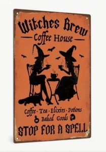 Metal Sign WITCHES BREW COFFEE HOUSE 12 X 8 All Weather - Picture 1 of 3