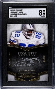 2009 Upper Deck Exquisite Legendary Signatures.  Emmitt Smith Gold 5/10 SGC 8 - Picture 1 of 2