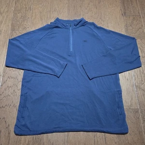 Travis Mathew Sweater Mens 2XL Networking 1/4 Zip Blue Pullover Fleece Golf - Picture 1 of 8