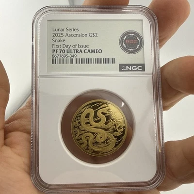 Lunar Series 2025 Ascension G$2 PF 70 Ultra Cameo Snake 349 Of 500￼ - Image 1 of 4