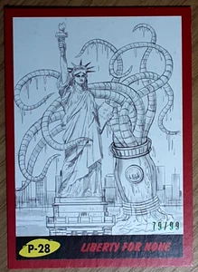 2017 Mars Attack's The Revenge  Red Card P-28 LIBERTY FOR NONE. - Picture 1 of 3
