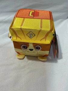 Rubble & Crew RUBBLE 4" Cube Yellow Plush Toy Nickelodeon Paw Patrol NEW - Picture 1 of 10