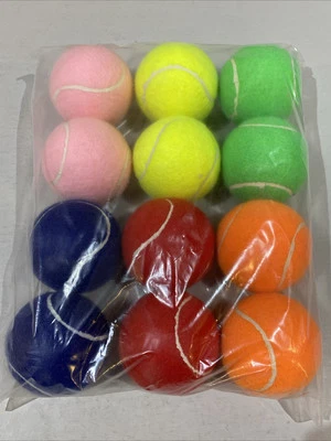 Paquete de 12 pelotas de tenis de varios colores para perros de 3" ¡ENVÍO GRATUITO!! Foto 1 de 4