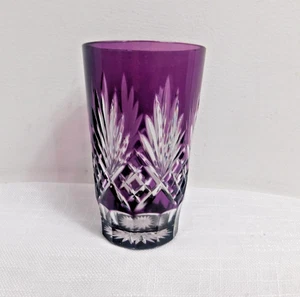 J7 - AJKA Hungary Caroline Cut to Clear Amethyst Flat Tumbler - Picture 1 of 4