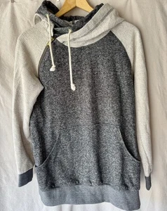 Women’s Maternity Gray Grey Double Layered Hoodie With Zipper Detail Size Med - Picture 1 of 6