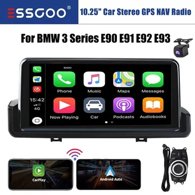 10.25"For BMW 3 Series E90 E91 E92 E93 2006-2011 Car Stereo WiFi Carplay +AHD BT - Image 1 of 4