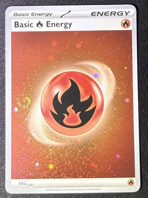 Basic Fire Energy (Cosmos Holo) 002 Sv01: Scarlet & Violet Base Set Holo Swirl  - Image 1 of 4
