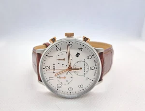 New Elegant Timex Chronograph Mens Waterbury Watch with Leather Strap and Light - Picture 1 of 15