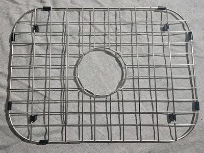 Rejilla de fregadero de cocina de acero inoxidable de 2 piezas 18-1/4" x 13-1/4" con orificio centrado de 5" Foto 1 de 4