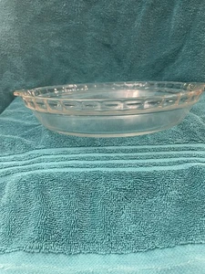 Pyrex by Corning #229 Klarglas Kuchenform Platte gewellter geriffelter Rand 10 Zoll - Bild 1 von 5