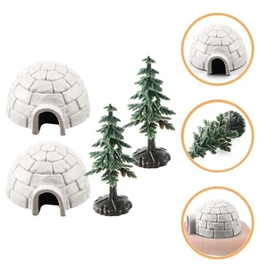 1 Set Simulation Tree Mini Ice House Figurine Decorative Ice House Figurine Ice - Picture 1 of 12