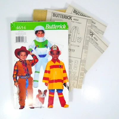Butterick 5654 Costume Cowboy Spaceman Fireman Pattern Size 2-6X Uncut Halloween - Image 1 of 4