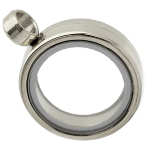 DIY Round Photo Frame Floating Locket Pendant Clear Openable Locket Necklace - Picture 1 of 12