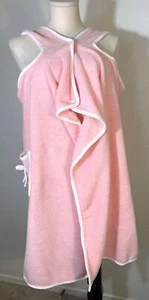 Soft Pink Terry Cloth Wrap Bathrobe With Rope Trim & Pocket One Size 30 243 - Picture 1 of 7