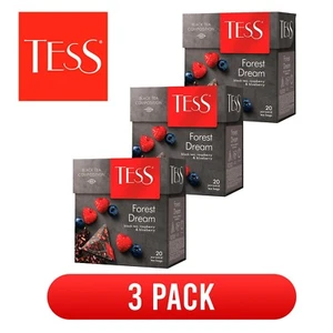 TESS FOREST DREAM Schwarztee mit Himbeer-Heidelbeergeschmack PYRAMIDEN 3er Pack - Bild 1 von 3