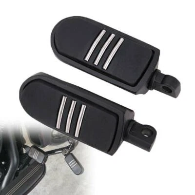 Almohadillas de pedal para pasajeros negras reposapiés de 10 mm para Harley Touring Softail Foto 1 de 4