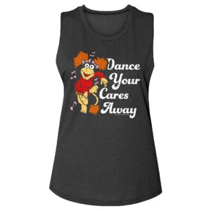 Fraggle Rock Jim Henson rot Dance Your Cares Away Damen Muskel Tank T-Shirt - Bild 1 von 3