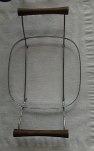 Vintage Buffet Corning Ware PYREX Träger MCM Edelstahl Holzgriffe 2 von 2 - Bild 1 von 7