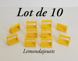 Lego 2432 Lot 10 x Dossier Poignée Barrière 1x2 Tile Modified 1 x 2 Jaune Yellow - Picture 1 of 6